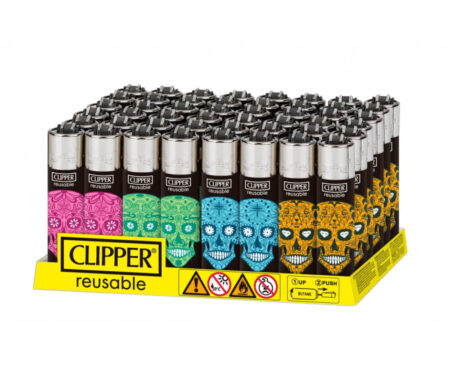 Clipper Lighter 48 Ct Mexican Skull