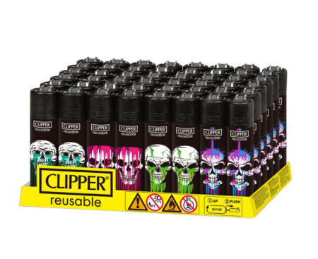 Clipper Lighter 48 Ct Wild Skulls