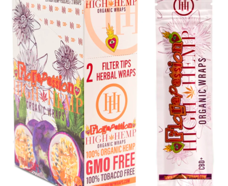 High Hemp Flora Passion Fruit 2 Herbal Wraps x 25ct #005617