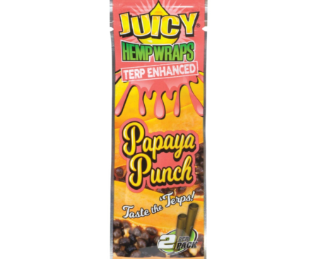 Juicy Jay Hemp Wraps Papaya Punch Box 25 x 2 Fers