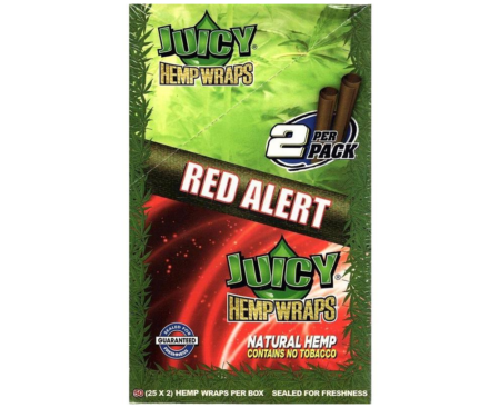 Juicy Jay Hemp Wraps Red  Alert Box 25 x 2 Fers