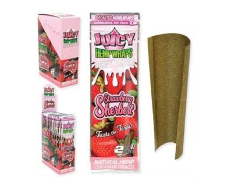 Juicy Jay Hemp Wraps Strawberry Sherbert Box 25 x 2 Fers