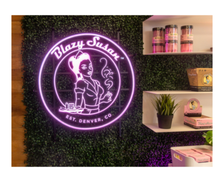 Silhouetter Neon Blazy Susan Logo Sign