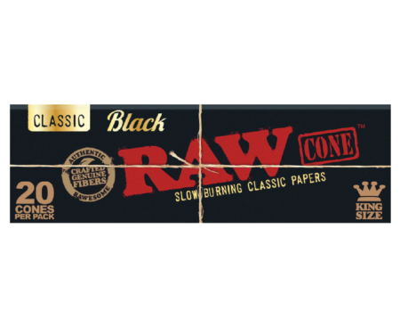 Raw Preroll Black Cone KS 20Ct 12 Display