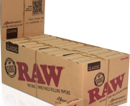 Raw MasterPiece1/4+PreRolled Tip 24bx