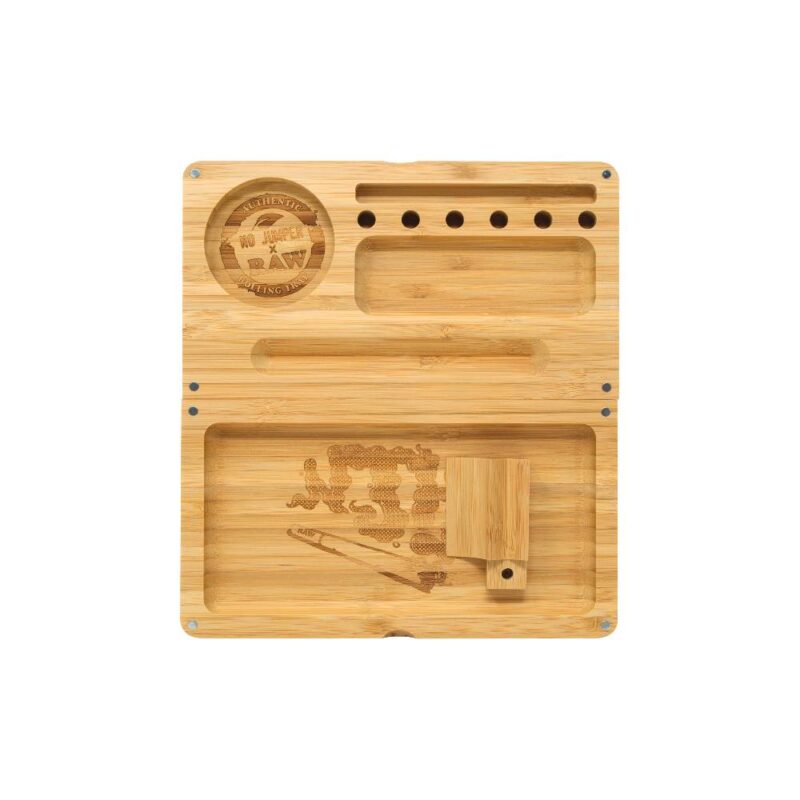 Raw No Jumper Bamboo BackFlip Rolling Tray - Image 4
