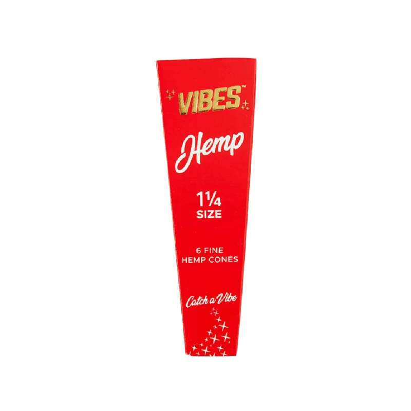 Vibes Cones 6 Pk 1 1/4 Hemp / Red